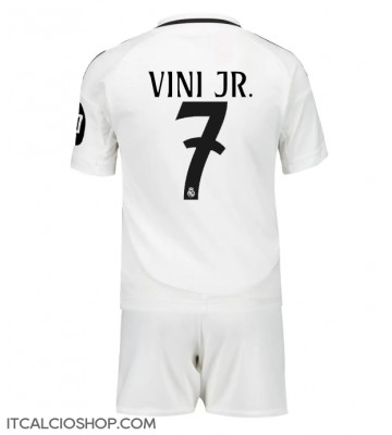 Real Madrid Vinicius Junior #7 Prima Maglia Bambino 2024-25 Manica Corta (+ Pantaloni corti)